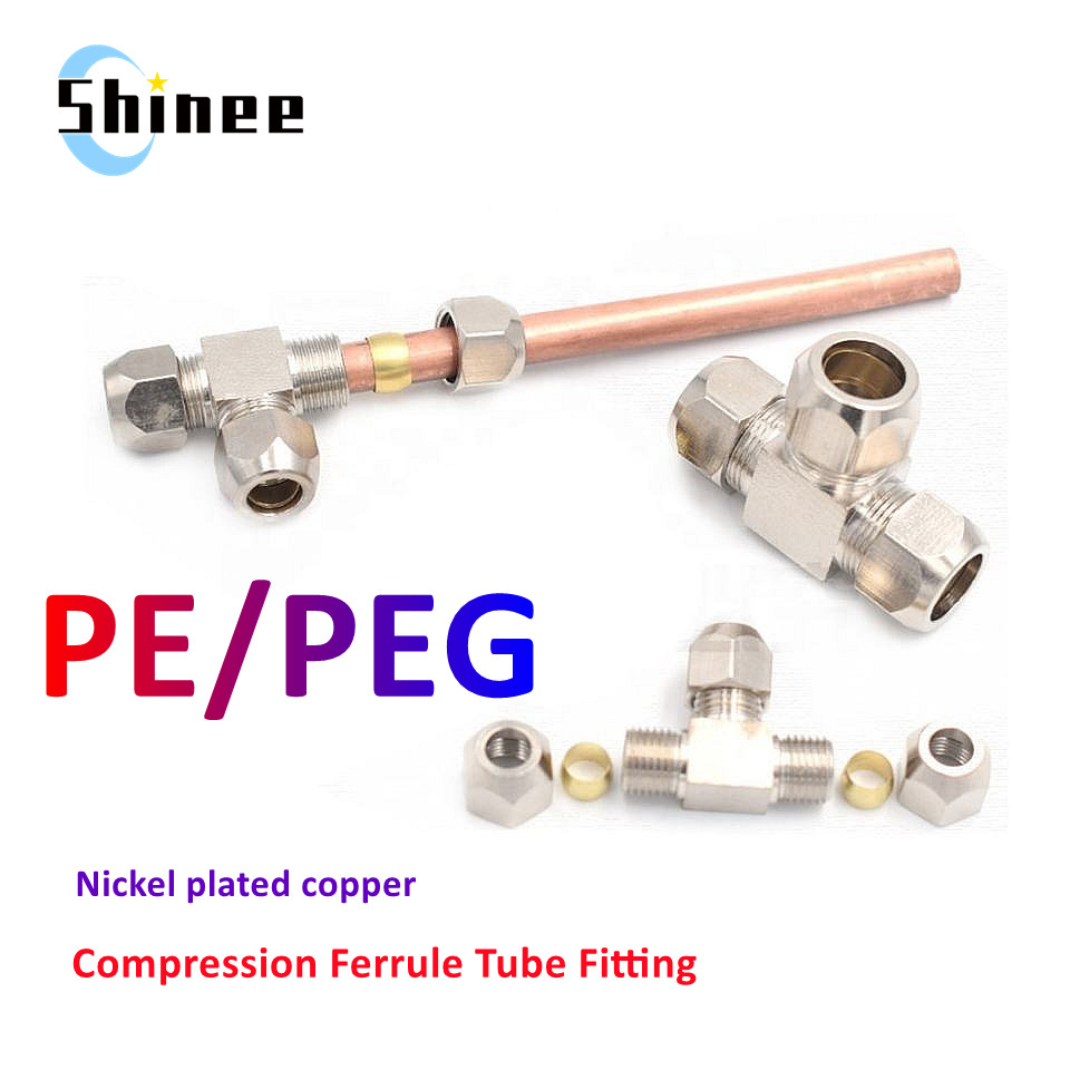 Compression Fitting Brass - 1 sztuk armatura pneumatyczna mosiądz T