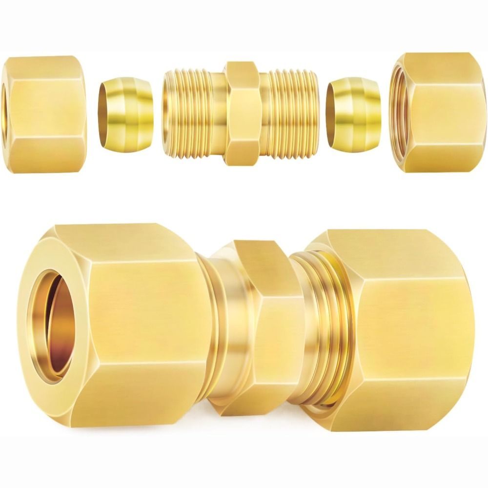 Compression Fitting Brass - Adapter mosiężny, złączka kompresyjna mosiężna, prosta,