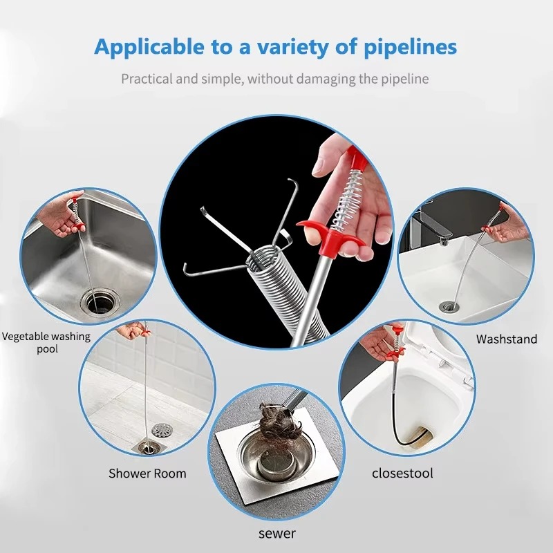 Drain Snake Flexible - Elastyczny sprężynowy czyścik do rur odpływowych,