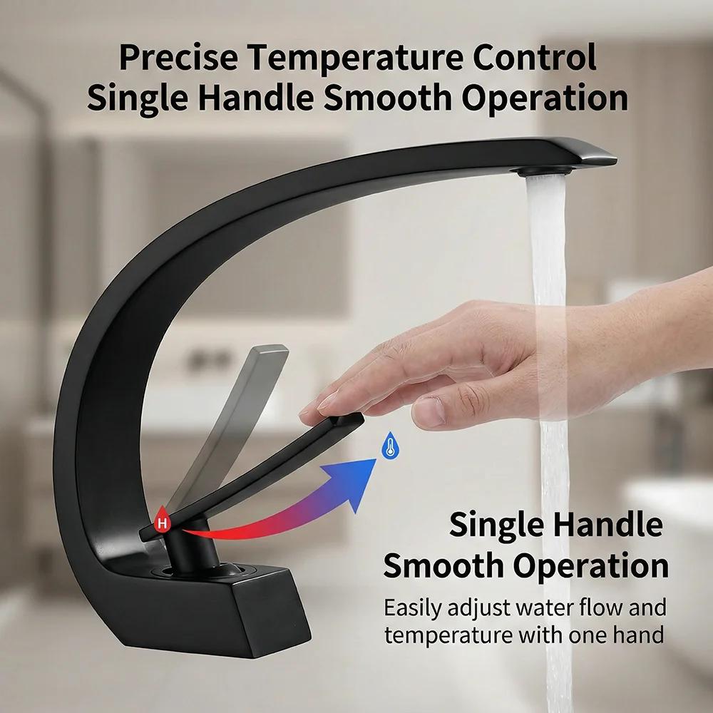 Matowa Czarna Bateria Łazienko – Silicone Tap Washer recenzja i cena